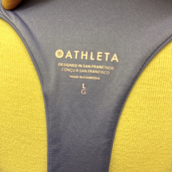 Athleta Purple Top Sports Bra With Attached Shelf Bra and Removable Cups Size L - Picture 3 of 4